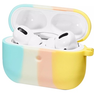 Силиконовый футляр Colorfull для наушников AirPods Pro Голубой / Желтый