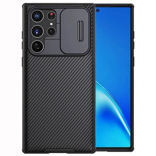 Карбоновая накладка Nillkin Camshield (шторка на камеру) для Samsung Galaxy S23 Ultra Черный / Black