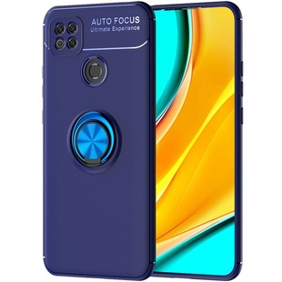 TPU чехол Deen ColorRing под магнитный держатель (opp) для Xiaomi Redmi 9C Синий / Синий