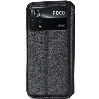 Шкіряний чохол книжка GETMAN Cubic (PU) для Xiaomi Poco X4 Pro 5G, Чорний