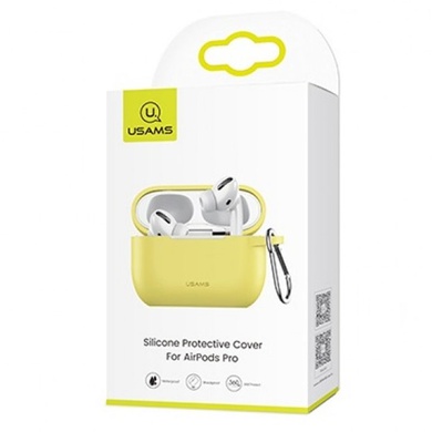 Силіконовий футляр USAMS US-BH568 Silicone Protective Cover для навушників AirPods Pro, Желтый / Neon Yellow