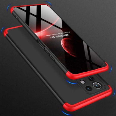 Пластиковая накладка GKK LikGus 360 градусов (opp) для Xiaomi Mi 11 Lite Черный / Красный