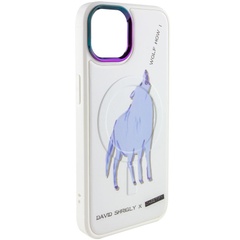 TPU+PC чехол Funny pictures with MagSafe для Apple iPhone 13 (6.1") Wolf