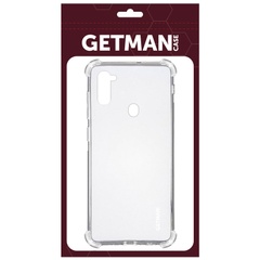 TPU чехол GETMAN Ease logo усиленные углы для Samsung Galaxy A11 Бесцветный (прозрачный)