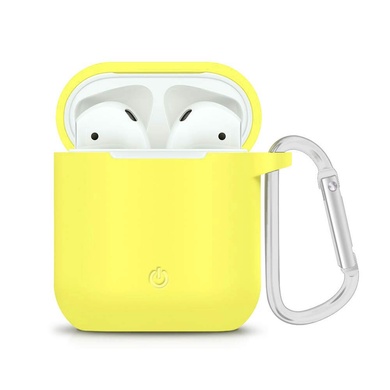 Силиконовый футляр с карабином для наушников AirPods Pro Желтый / Bright Yellow