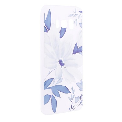 TPU чехол матовый soft touch color для Samsung G955 Galaxy S8 Plus, Голубой цветок