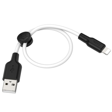 Дата кабель Hoco X21 Plus Silicone Lightning Cable (0.25m) black_white