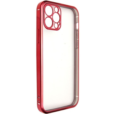 Прозрачный силиконовый чехол глянцевая окантовка Full Camera для Apple iPhone 13 Pro Max (6.7") Красный