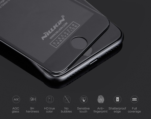 Захисне скло Nillkin (CP+ max 3D) (full glue) для Apple iPhone 7 / 8 / SE (2020) (4.7"), Чорний