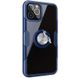 TPU+PC чехол Deen CrystalRing for Magnet (opp) для Apple iPhone 12 Pro / 12 (6.1") Бесцветный / Темно-синий