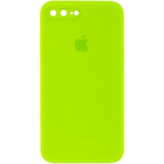 Чехол Silicone Case Square Full Camera Protective (AA) для Apple iPhone 7 plus / 8 plus (5.5") Салатовый / Neon green