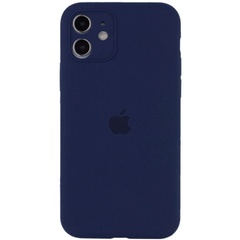 Чохол Silicone Case Full Camera Protective (AA) для Apple iPhone 12 (6.1"), Синий / Deep navy