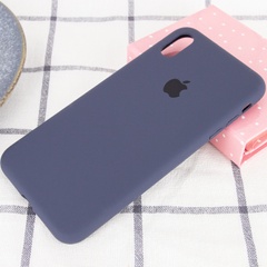Чехол Silicone Case Full Protective (AA) для Apple iPhone X (5.8") / XS (5.8") Темный Синий / Midnight Blue