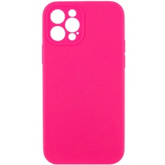 Чехол Silicone Case Full Camera Protective (AA) NO LOGO для Apple iPhone 12 Pro (6.1") Розовый / Barbie pink