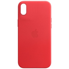 Шкіряний чохол Leather Case (AA) для Apple iPhone X / XS (5.8"), Crimson