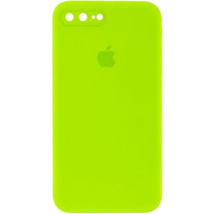 Чохол Silicone Case Square Full Camera Protective (AA) для Apple iPhone 7 plus / 8 plus (5.5 "), Салатовый / Neon Green