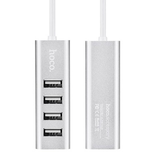 Переходник HUB Hoco HB1 USB to USB 2.0 (4 port) (1m) Серебряный