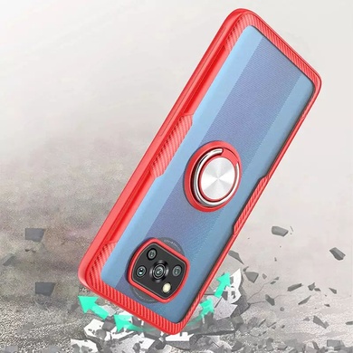 TPU+PC чехол Deen CrystalRing for Magnet (opp) для Xiaomi Poco X3 NFC / Poco X3 Pro Бесцветный / Красный