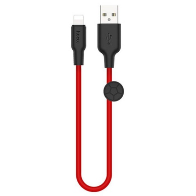 Дата кабель Hoco X21 Plus Silicone Lightning Cable (0.25m), Black / Red