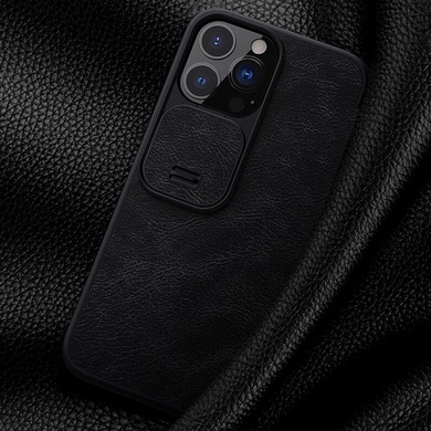 Кожаный чехол (книжка) Nillkin Qin Pro Camshield для Apple iPhone 13 Pro Max (6.7") Черный