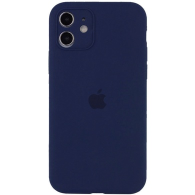 Чохол Silicone Case Full Camera Protective (AA) для Apple iPhone 12 (6.1"), Синий / Deep navy