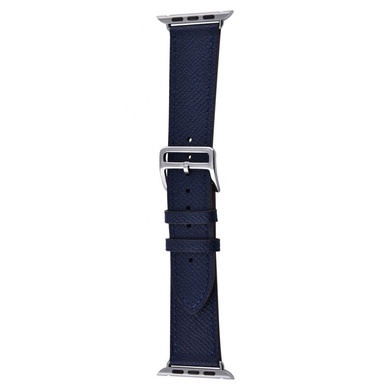 Ремінець Hermes Corrugated Leather Band Single Tour для Apple Watch 42 mm/44 mm, Синий / Dark blue