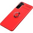TPU чохол Deen ColorRing під магнитный тримач (opp) для Samsung Galaxy S21, Красный / Красный
