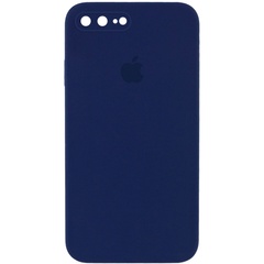 Чехол Silicone Case Square Full Camera Protective (AA) для Apple iPhone 7 plus / 8 plus (5.5") Темно-синий / Midnight blue