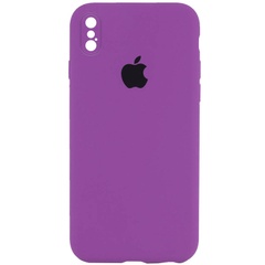 Чехол Silicone Case Square Full Camera Protective (AA) для Apple iPhone XS Max (6.5") Фиолетовый / Grape