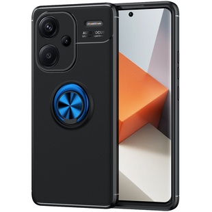 TPU чехол Deen ColorRing под магнитный держатель (opp) для Xiaomi Redmi Note 13 Pro+ Черный / Синий