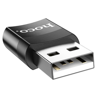 Перехідник Hoco UA17 USB Male to Type-C Female USB2.0, Чорний