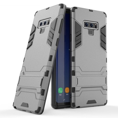 Ударопрочный чехол-подставка Transformer для Samsung Galaxy Note 9 с мощной защитой корпуса, Металл / Gun Metal