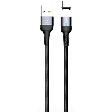 Дата кабель USAMS US-SJ328 U28 Magnetic USB to MicroUSB (1m) (3A) Черный