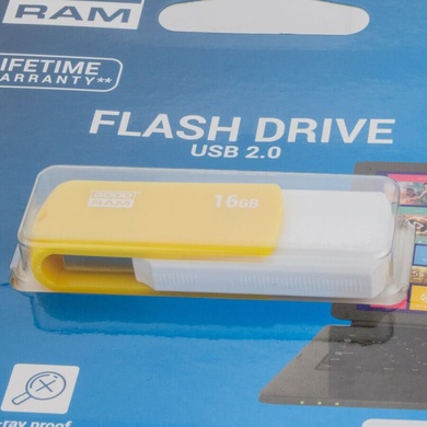 Флеш накопитель USB 16GB GOODRAM UCO2 (UCO2-0160MXR11), Белый / Оранжевый