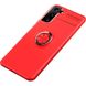 TPU чехол Deen ColorRing под магнитный держатель (opp) для Samsung Galaxy S21 Красный / Красный