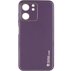 Кожаный чехол Xshield для Xiaomi Redmi 13C / Poco C65 Фиолетовый / Dark Purple