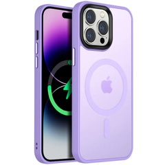 TPU+PC чехол Metal Buttons with MagSafe Colorful для Apple iPhone 12 Pro / 12 (6.1") Сиреневый