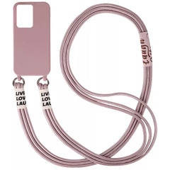 Чехол Cord case c длинным цветным ремешком для Samsung Galaxy S20 Ultra Розовый / Pink Sand