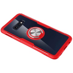 TPU+PC чехол Deen CrystalRing for Magnet (opp) для Samsung Galaxy S10e Бесцветный / Красный