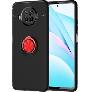 TPU чехол Deen ColorRing под магнитный держатель (opp) для Xiaomi Mi 10T Lite / Redmi Note 9 Pro 5G Черный / Красный