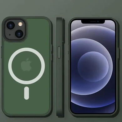 TPU+PC чохол Metal Buttons with MagSafe Colorful для Apple iPhone 15 (6.1"), Зеленый