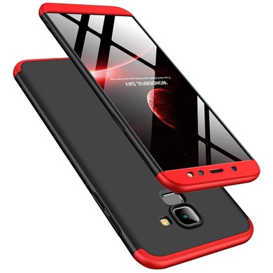 Пластиковая накладка GKK LikGus 360 градусов (opp) для Samsung A730 Galaxy A8+ (2018), Черный / Красный
