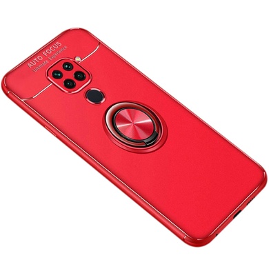TPU чехол Deen ColorRing под магнитный держатель (opp) для Xiaomi Redmi Note 9 / Redmi 10X Красный / Красный