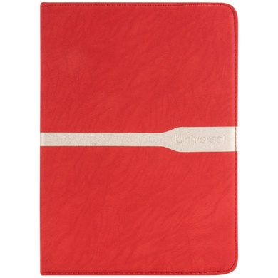 Универсальный чехол книжка для планшета 7-8" с полосой Красный