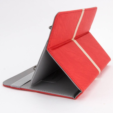 Универсальный чехол книжка для планшета 7-8" с полосой Красный