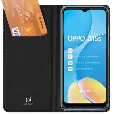 Чехол-книжка Dux Ducis с карманом для визиток для Oppo A15s / A15 Черный