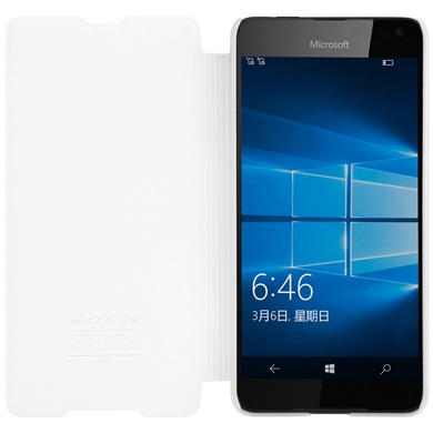 Кожаный чехол (книжка) Nillkin Sparkle Series для Microsoft Lumia 650, Белый