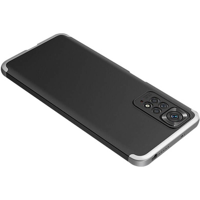 Пластиковая накладка GKK LikGus 360 градусов (opp) для Xiaomi Redmi Note 11 (Global) / Note 11S Черный / Серебряный