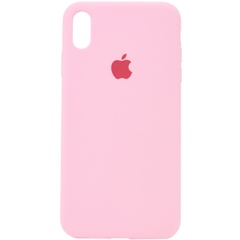Чехол Silicone Case Full Protective (AA) для Apple iPhone XS Max (6.5") Розовый / Light pink