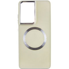 TPU чехол Bonbon Metal Style with MagSafe для Samsung Galaxy S24 Ultra Белый / White